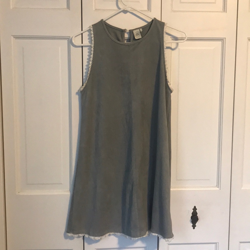 Gray Suede- like A line Dress
